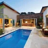 Teakwood sandstone pool coping tiles drop face by stone pavers melbourne, sydney, canberra, brisbane, adelaide and hobart