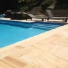 Teakwood sandstone pool coping tiles drop face by stone pavers melbourne, sydney, canberra, brisbane, adelaide, and hobart..