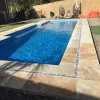 Teakwood sandstone pool coping tiles drop face by stone pavers melbourne, sydney, canberra, brisbane, adelaide & hobart