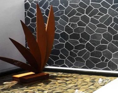 ebony on mesh crazy paving tiles and pavers, outdoor tiles, outdoor pavers, dark tiles, black tiles by stone pavers melbourne, national tiles, bunnings,