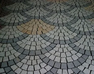 granite fan shape cobblestones