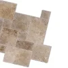 Noce Traveertine French Pattern Tiles Beige Tiles Brown Tiles Dark Tiles by Stone Pavers Australia