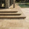 noce travertine bullnose pool coping tiles, brown tiles, beige tiles, cream tiles, round edge pool tiles, stone pavers melbourne