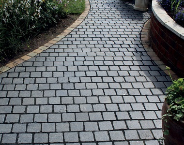 grey slate cobblestone driveway tiles and pavers