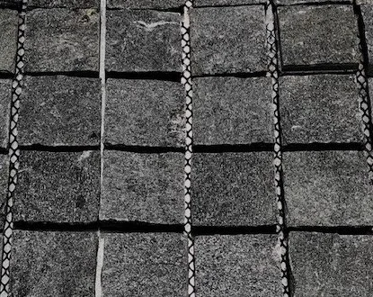 Black cobblestones driveways tiles