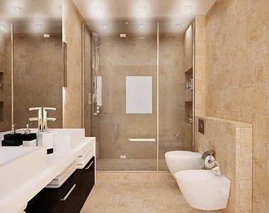 Ivory Travertine Tiles Indoor Filled and Honed by stone pavers, indoor bathroom tiles