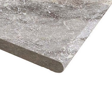 silver travertine bullnose pool coping, round edge pool coping, silver pool coping tiles by stone pavers melbourne