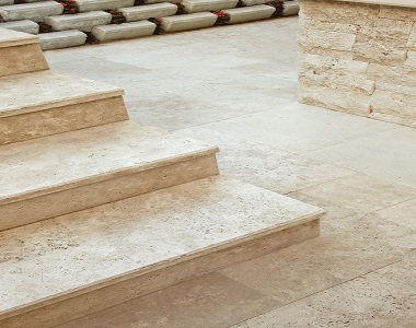 travertine stair and steps insatllation image