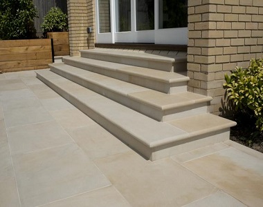Himalayan Sandstone Tiles and step treads with a honed surface