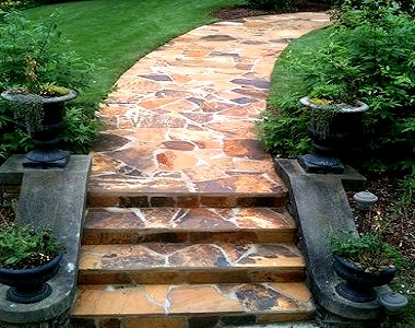 crazy paving stair and step treds natural stone tiles