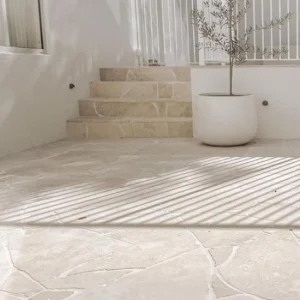 travertine crazy paving driveway