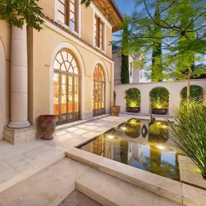 ivory travertine tiles front porch
