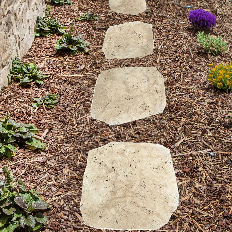 travertine stepping stones organic shaped