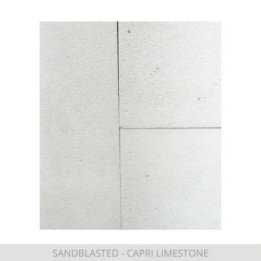 capri white limestone sandblasted