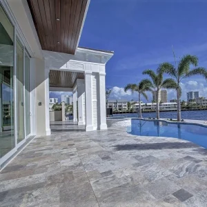 silver travertine french pattern pavers premium grade