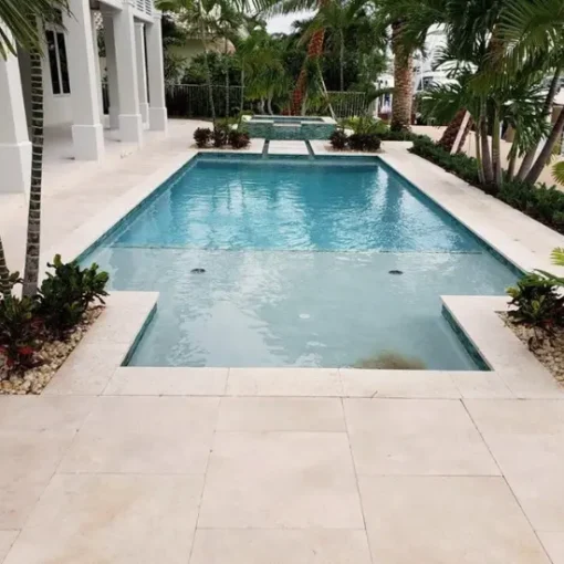 limestone pavers pool area