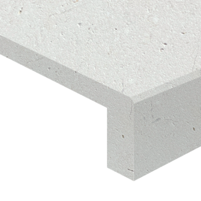 white limestone drop face pool coping tiles