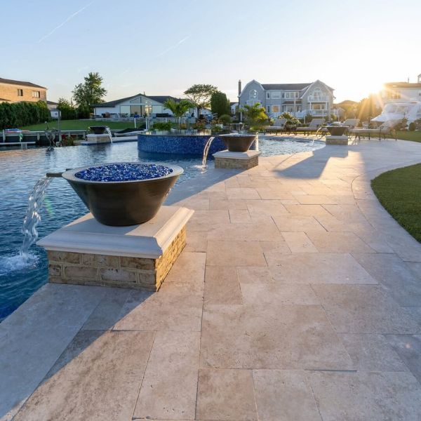 beige travertine tiles