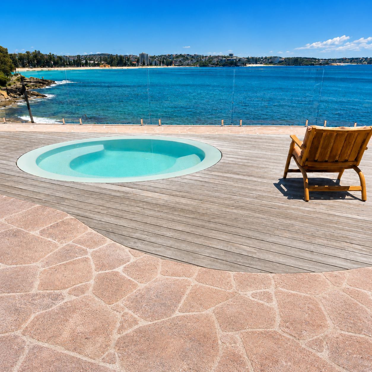 travertine crazy paving desert rose outdoor