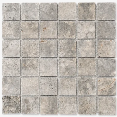 silver travertine cobblestones