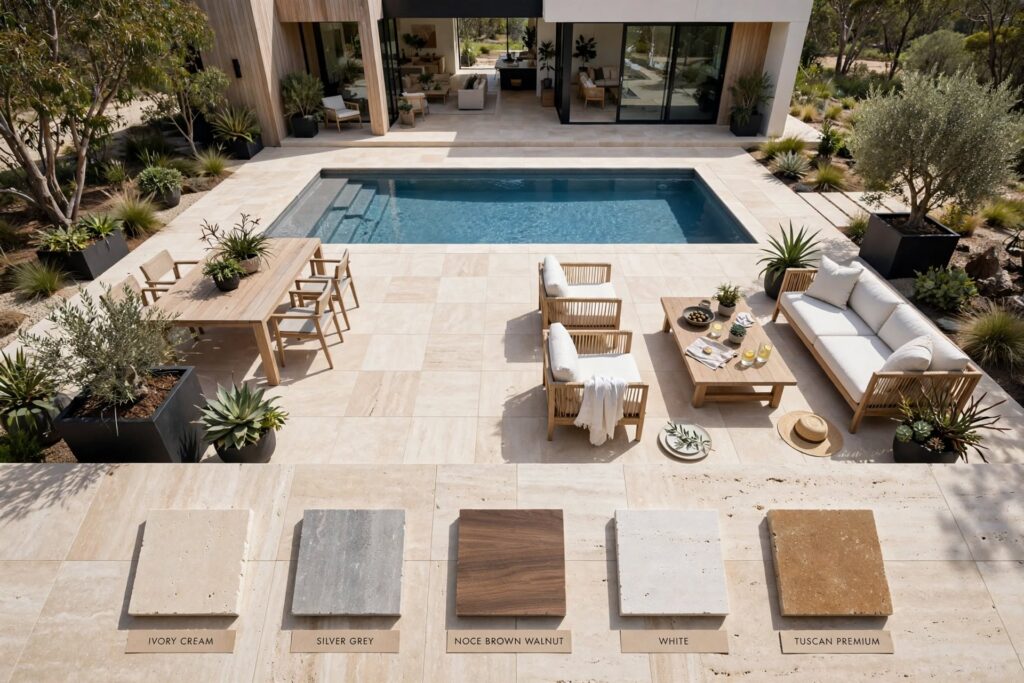 choose best travertine tiles by stone pavers australia